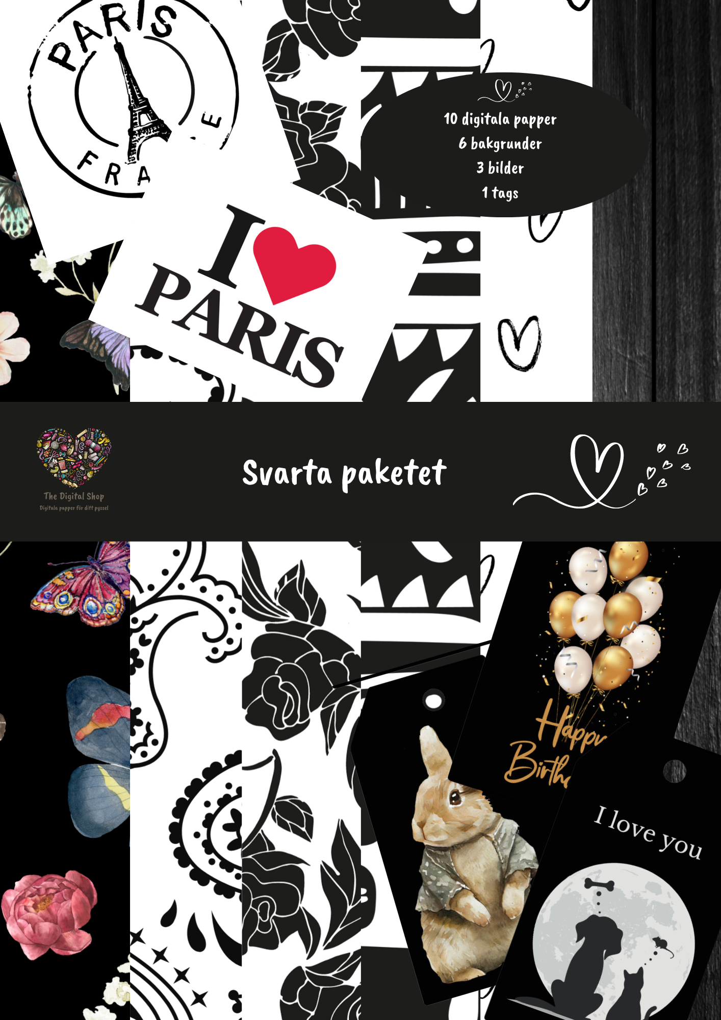 Papper för scrapbooking - Svarta paketet