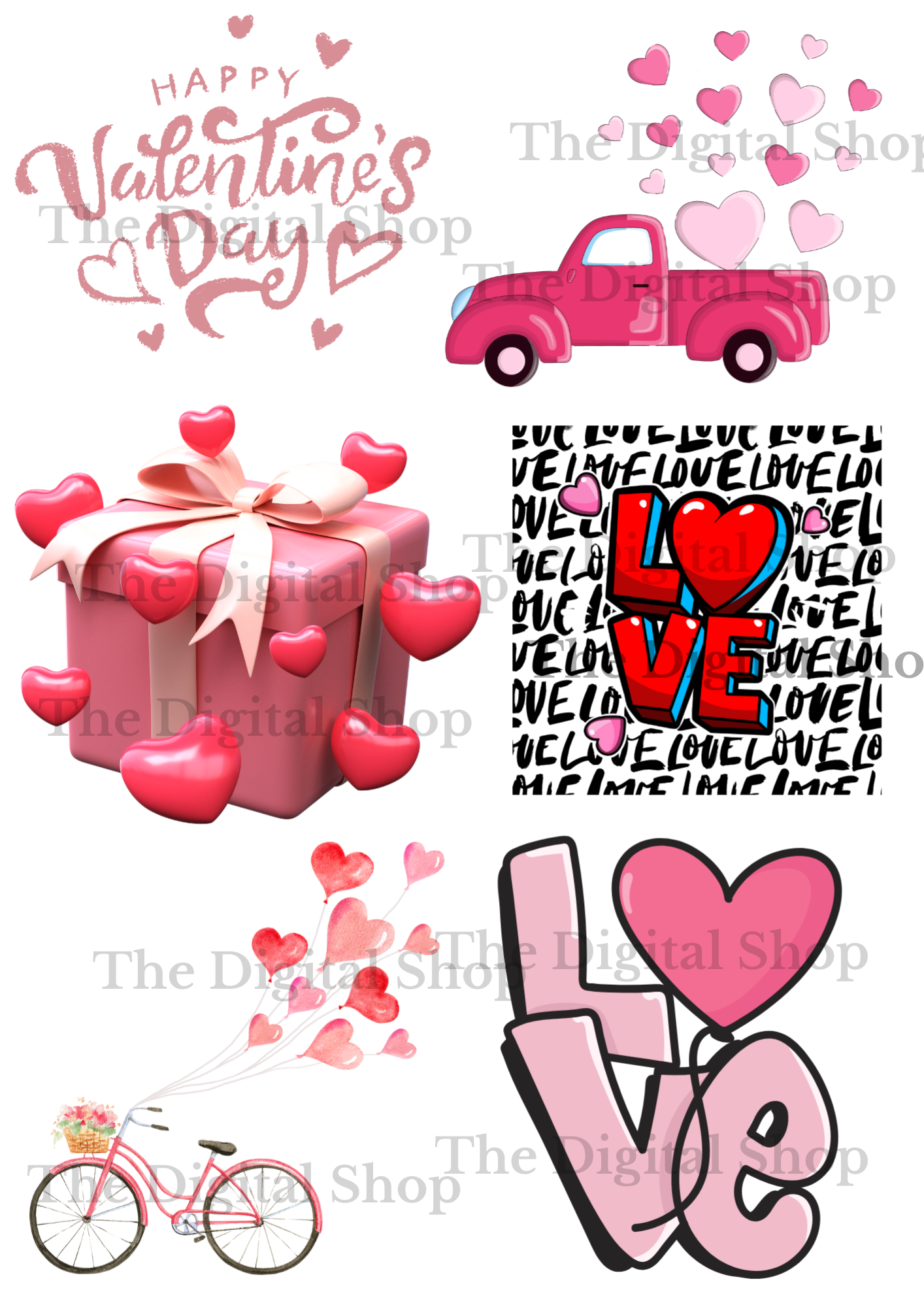 Papper för scrapbooking - Alla Hjärtans Dag paket nr 2