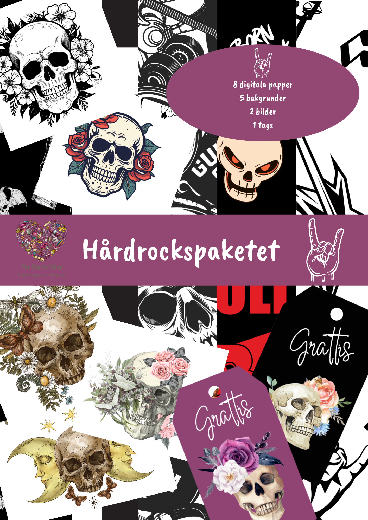 Papper för scrapbooking - Hårdrock