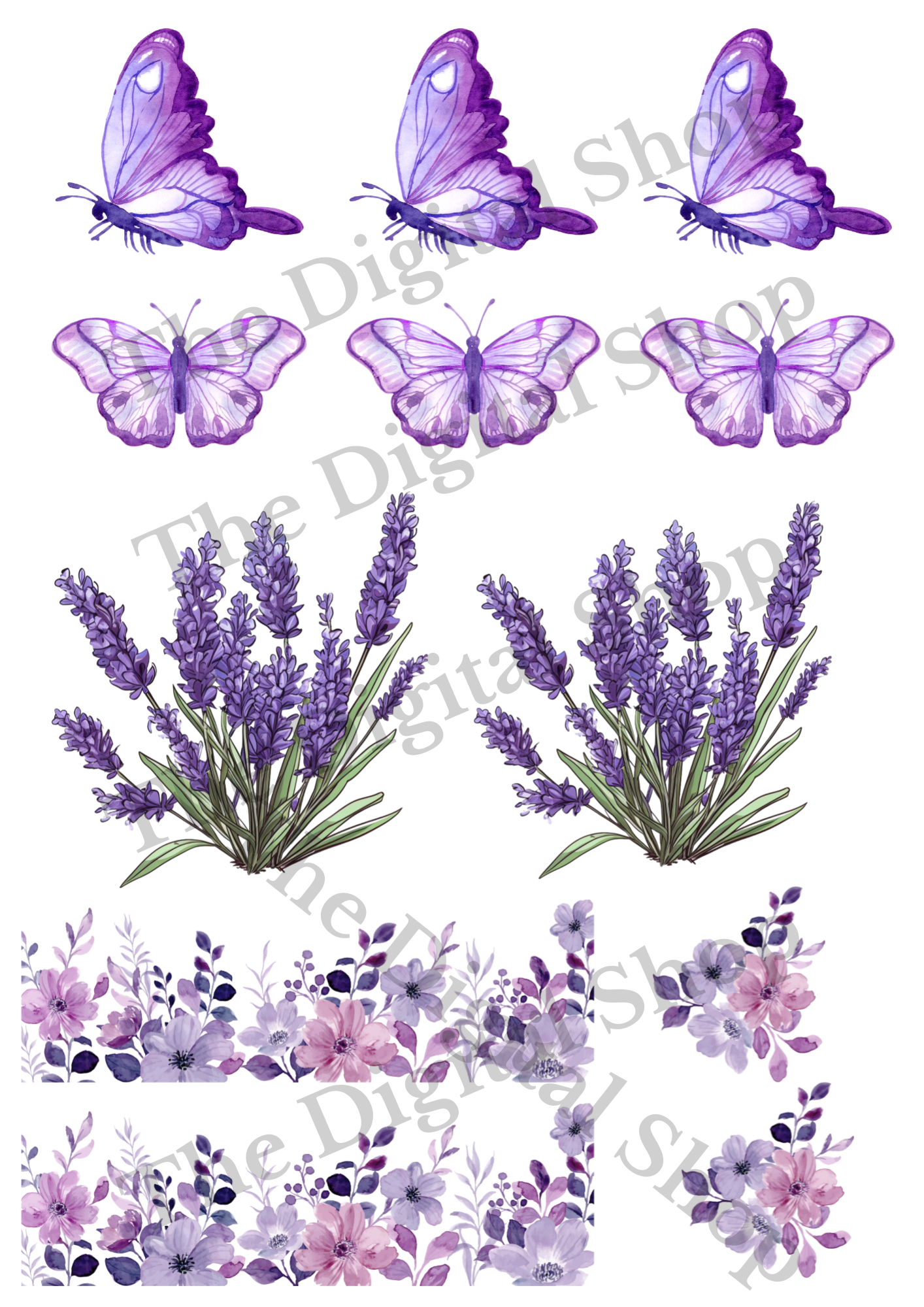 Papper för scrapbooking - Lila paketet