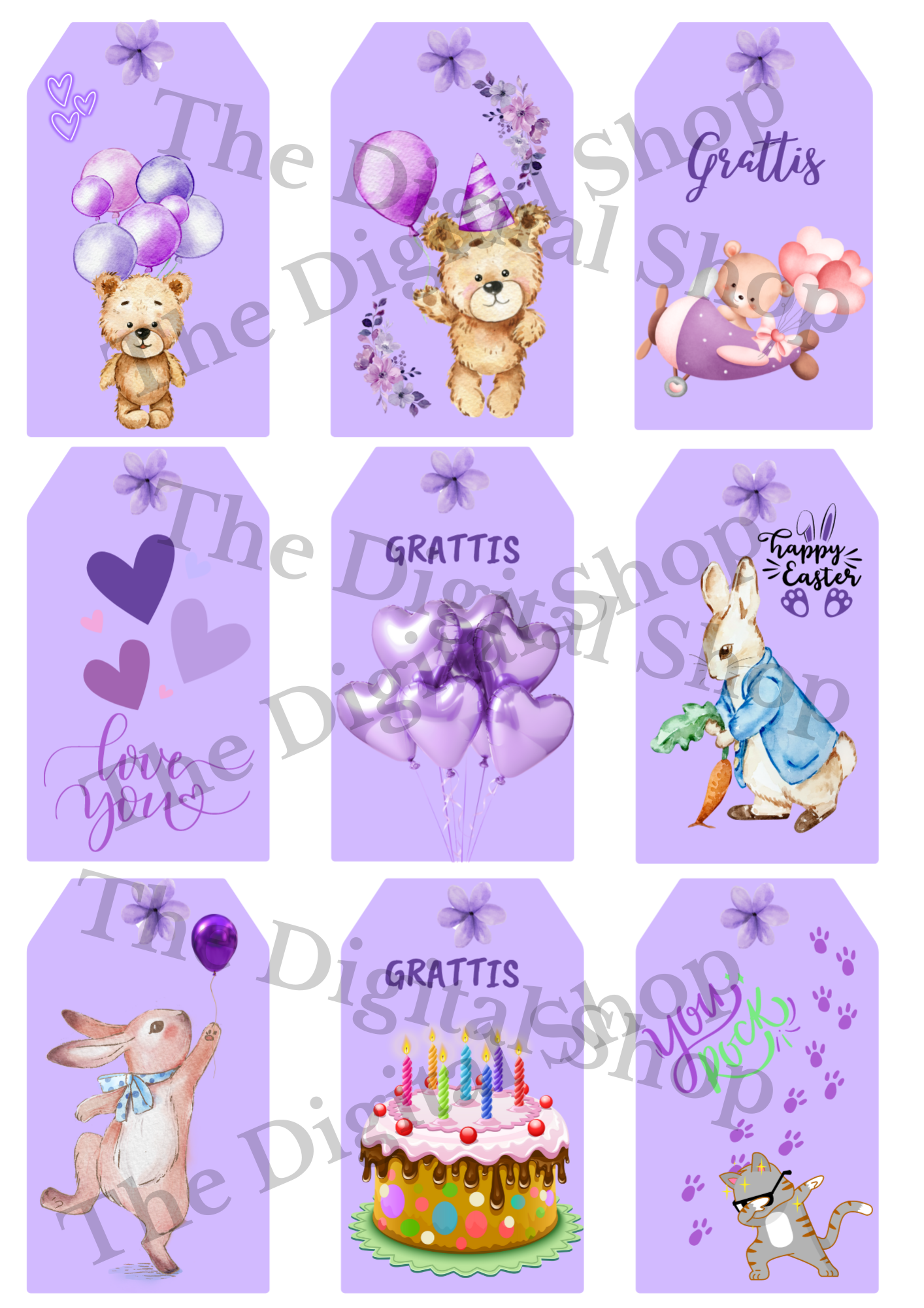 Papper för scrapbooking - Lila paketet