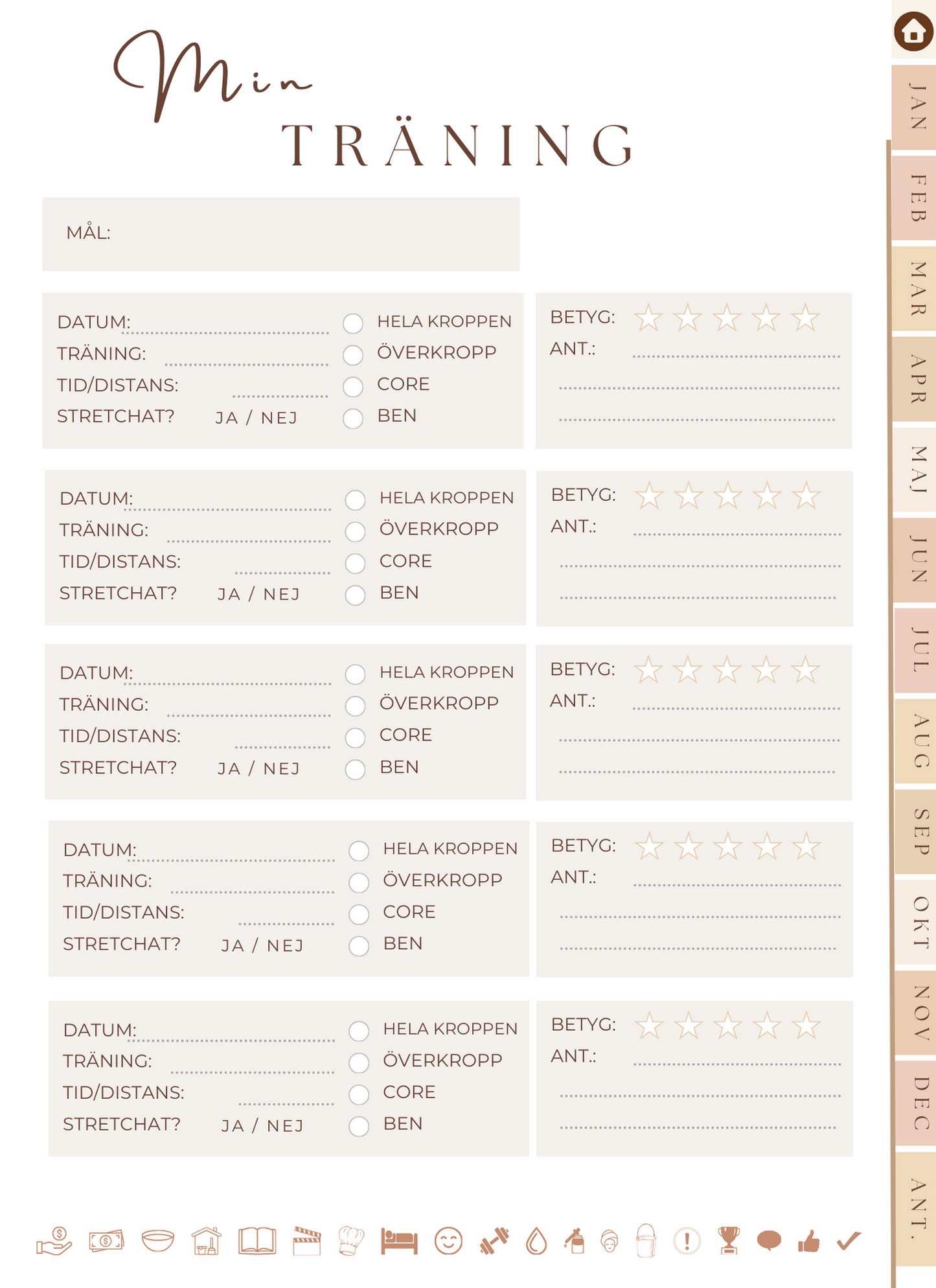 Veckokalender - Digital planner - Årskalender 2025