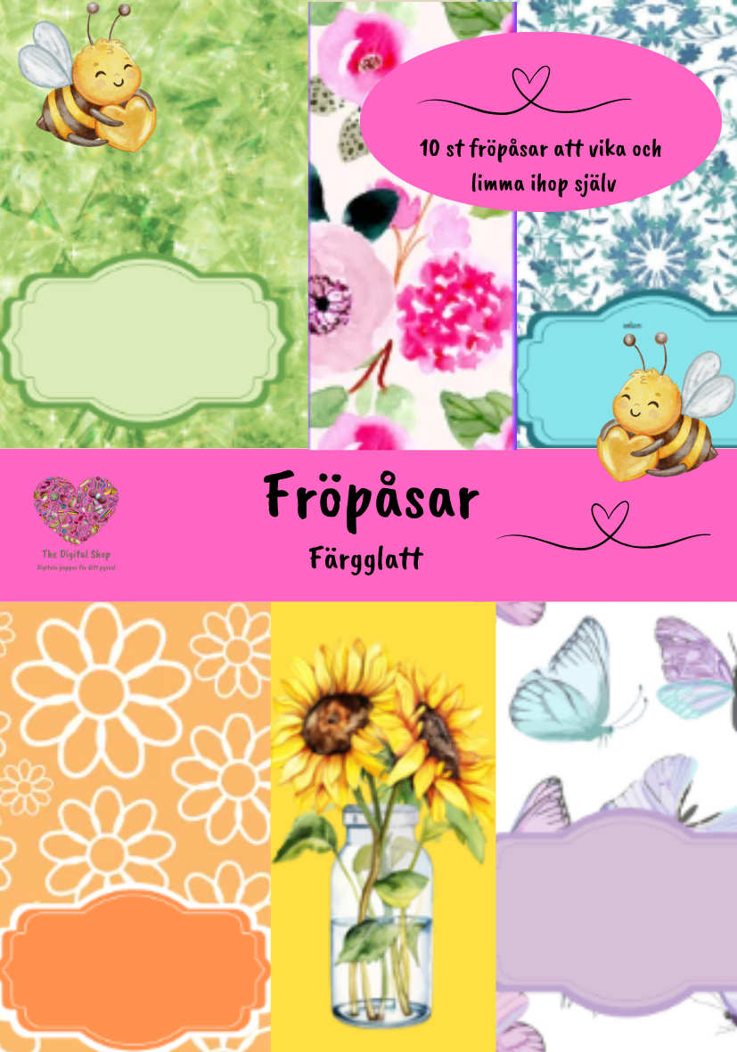 Fröpåsar färg - fröpåsar att vika och limma själv