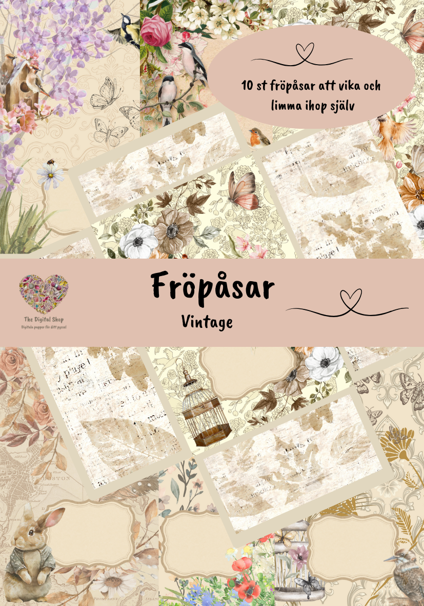 Fröpåsar i vintagestil - fröpåsar att vika och limma shälv