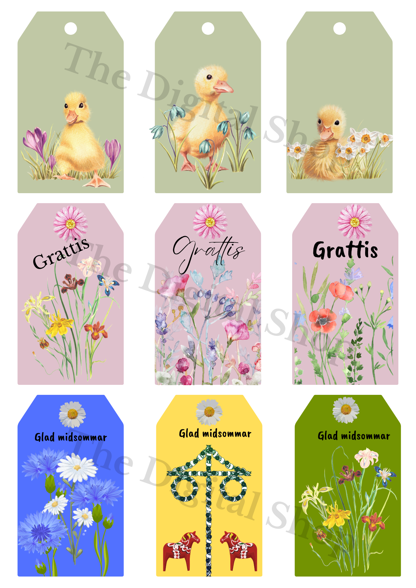 Papper för scrapbooking - Midsommarpaketet