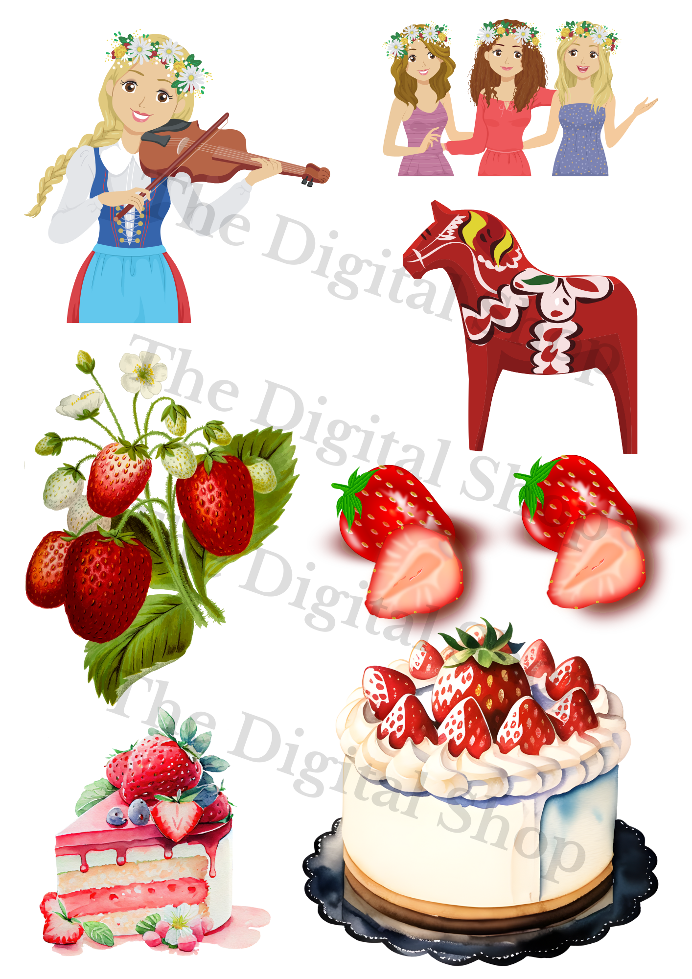 Papper för scrapbooking - Midsommarpaketet