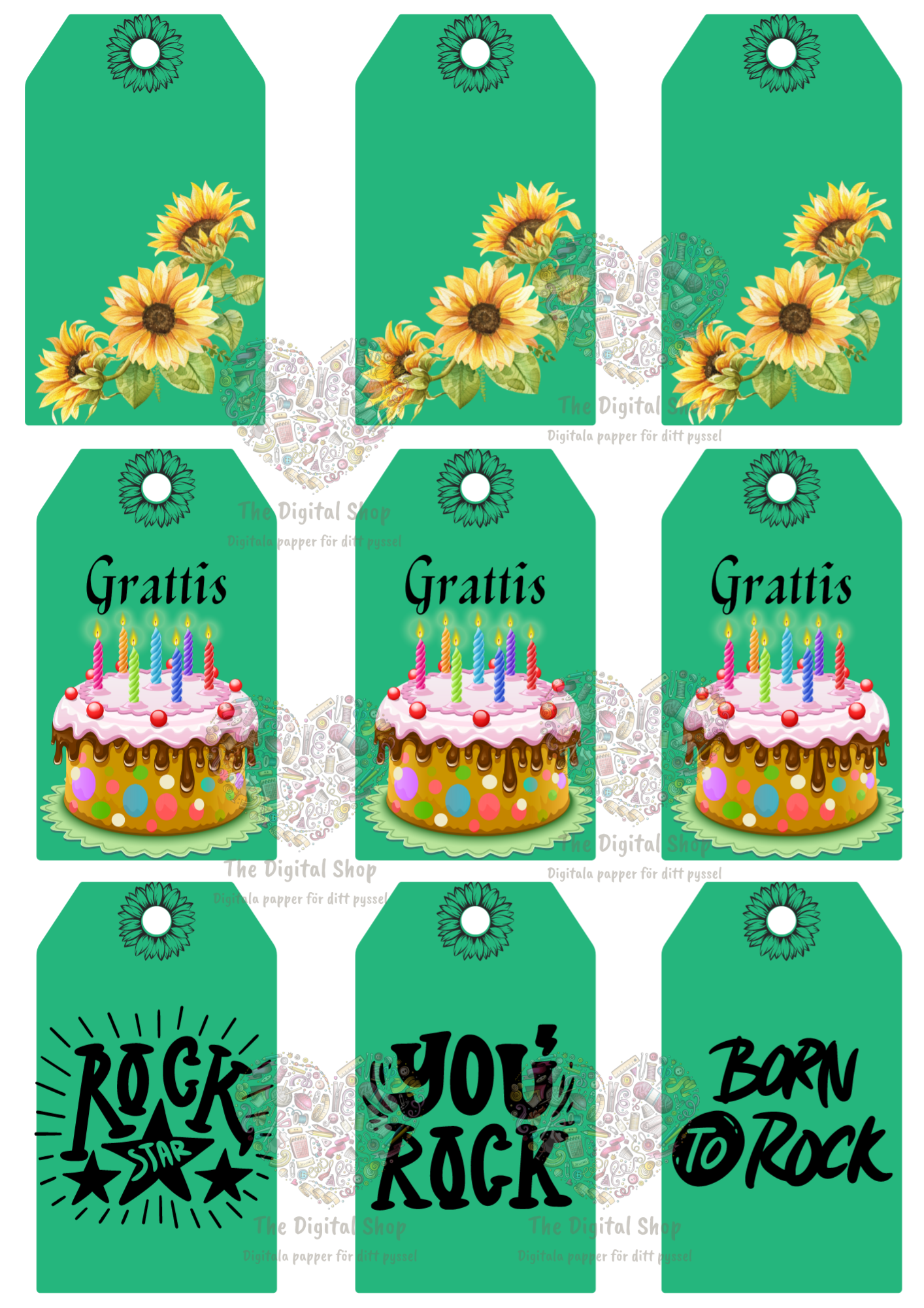 Papper för scrapbooking - Gröna paketet