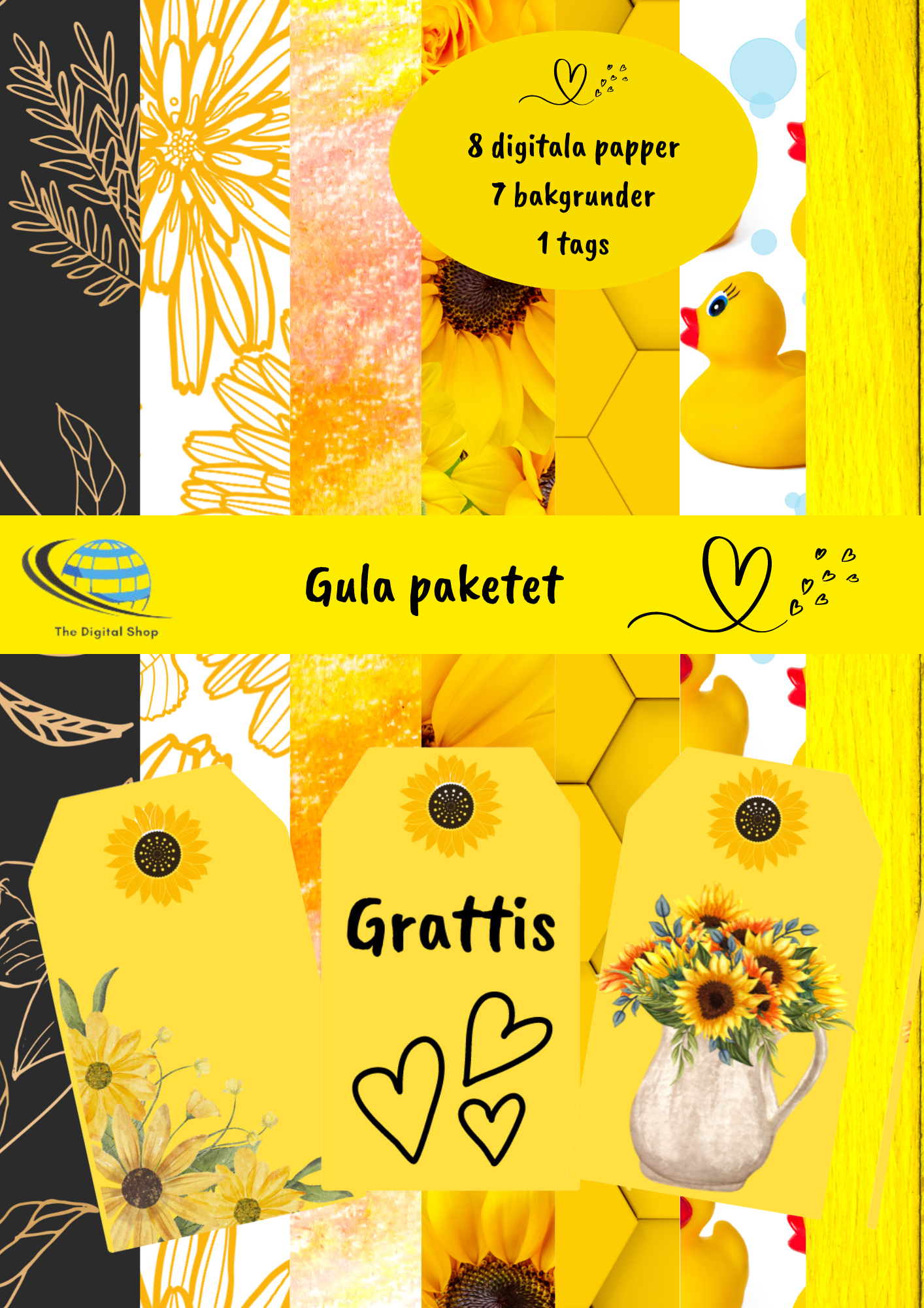 Papper för scrapbooking - Gula paketet