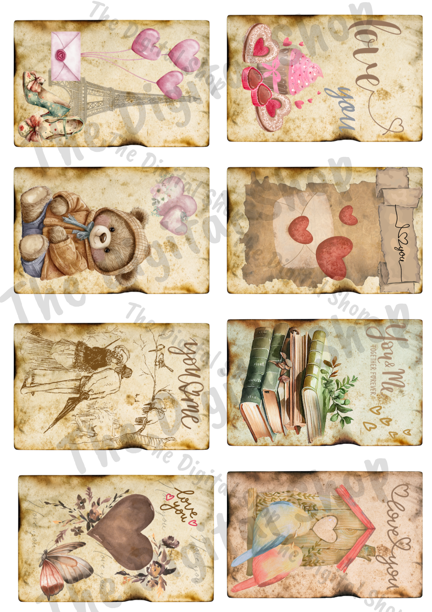 Papper för scrapbooking -Alla Hjärtans Dag