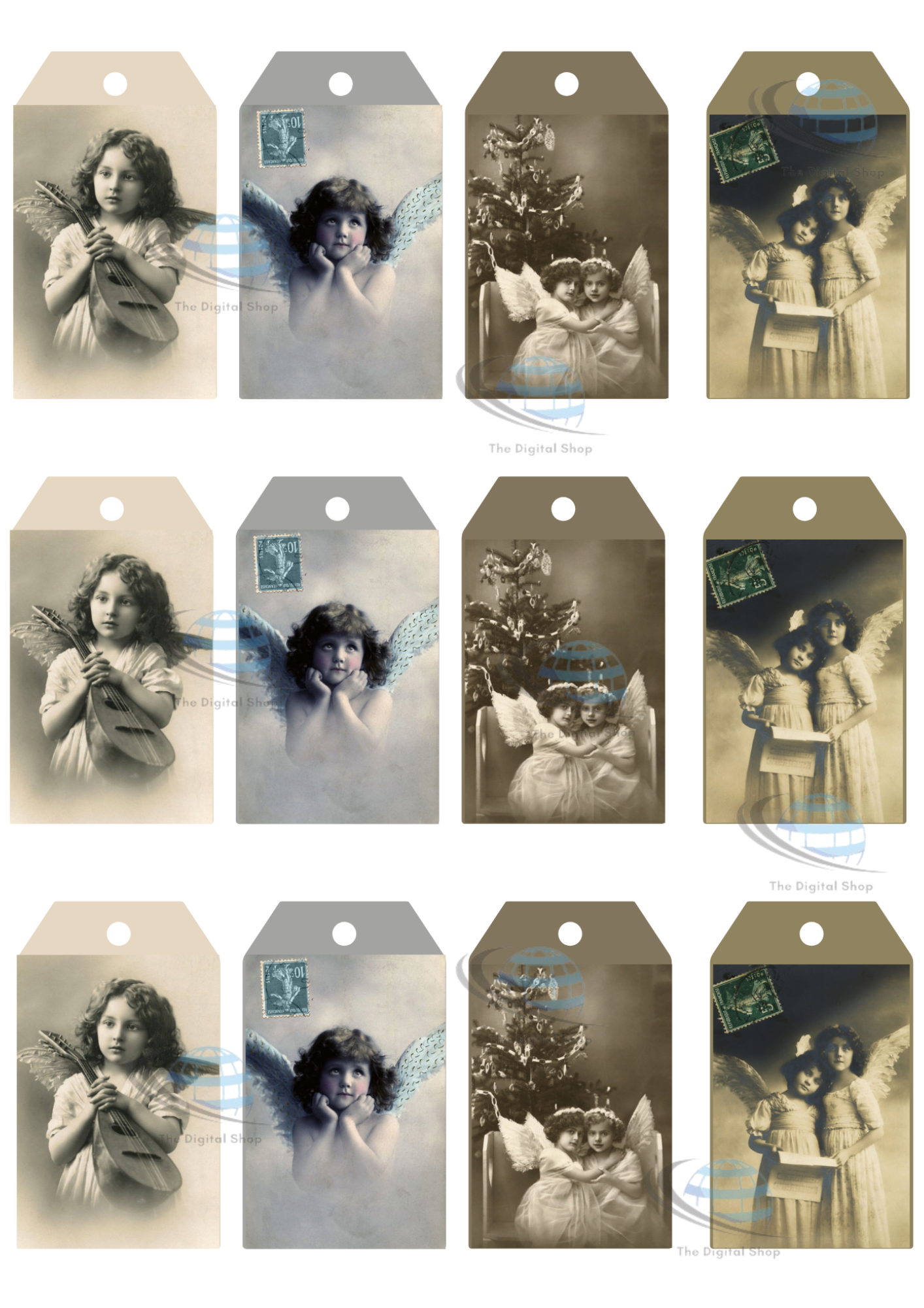 Digitala papper - Scrapbooking - Vintage Paket 1