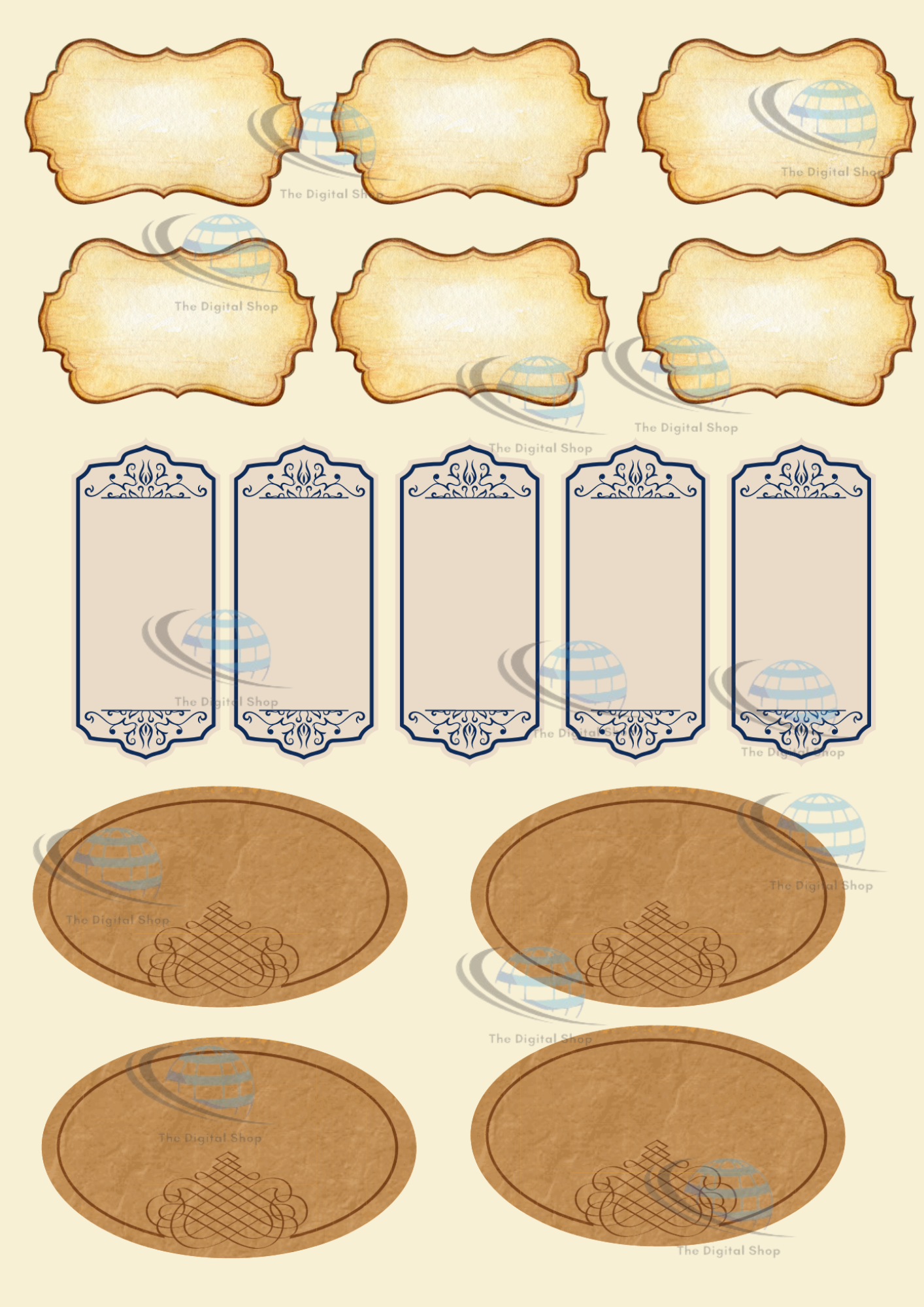 Digitala papper - Scrapbooking - Vintage Paket 1