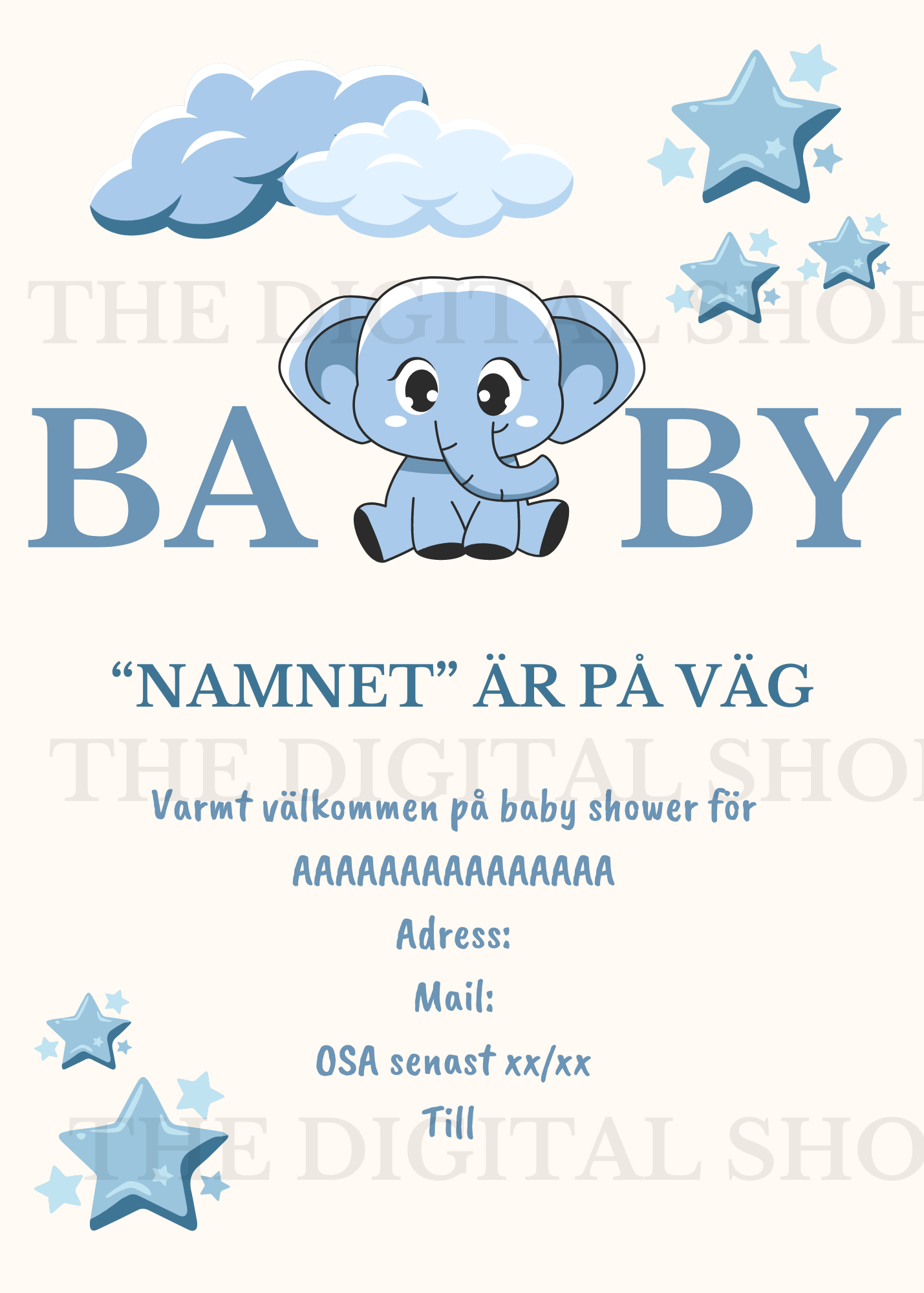 Baby shower - inbjudan