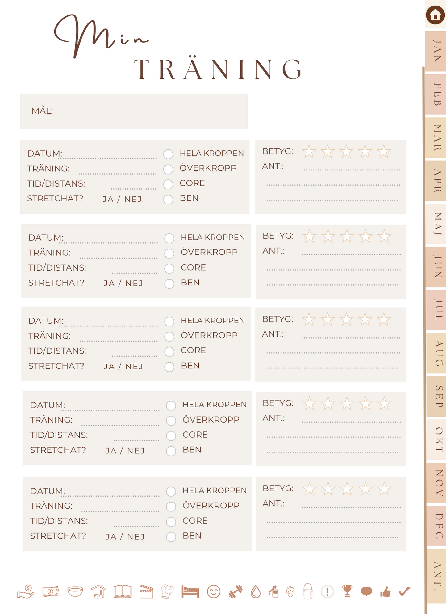 Veckokalender - Digital planner - Årskalender 2024