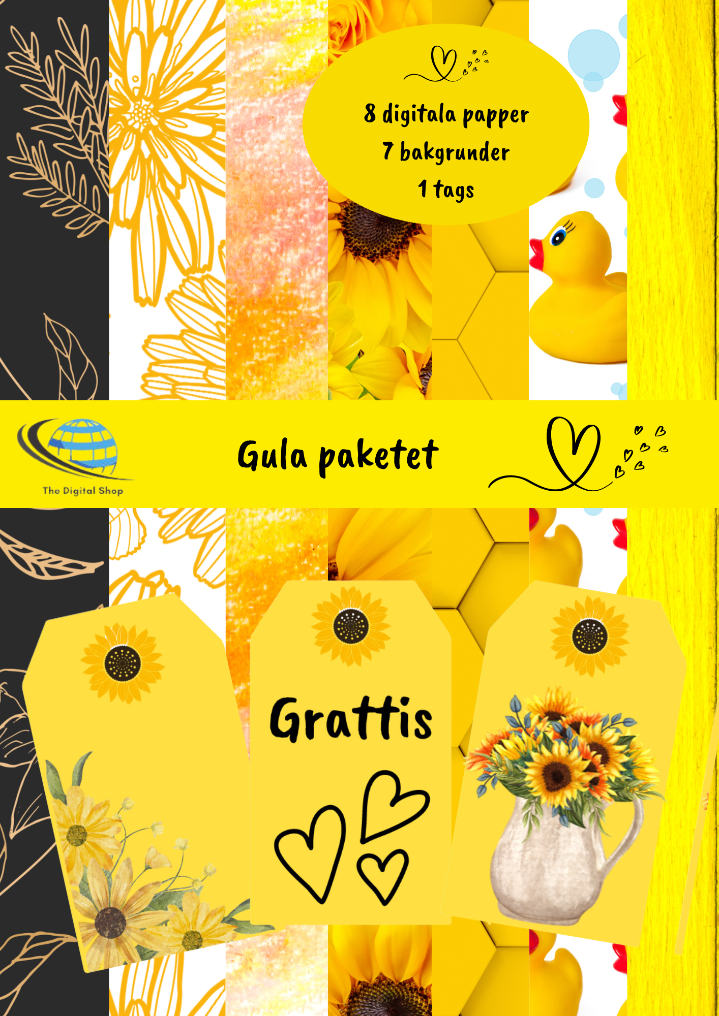 Digitala bilder - Scrapbooking - Gula paketet